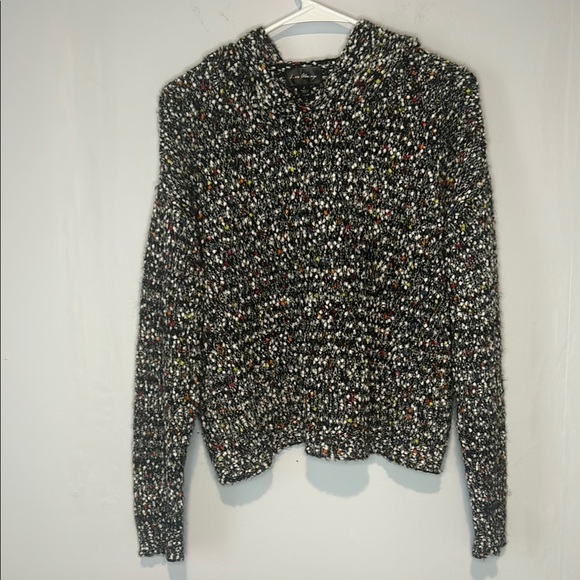 Black and White/ Color specked Hooded Sweater - Picture 2 of 7